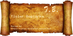 Tisler Boglárka névjegykártya