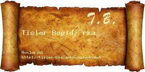 Tisler Boglárka névjegykártya